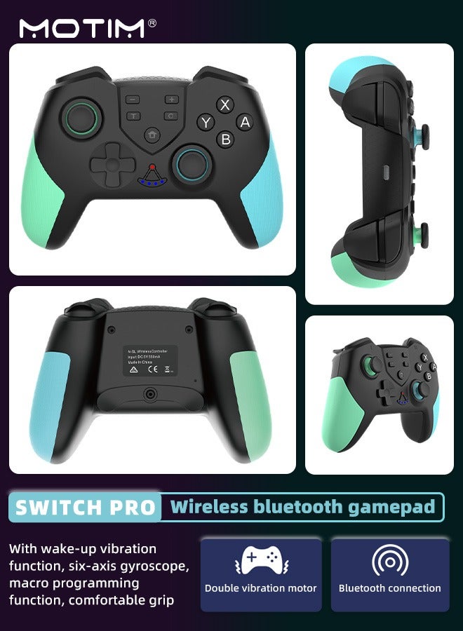 Dualshock Wireless Controller for Nintendo Switch Pro, 6-Axis Wake-up Function With Macro Programming for Switch Lite Switch, OLED Switch Remote Gamepad