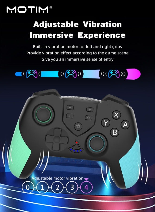 Dualshock Wireless Controller for Nintendo Switch Pro, 6-Axis Wake-up Function With Macro Programming for Switch Lite Switch, OLED Switch Remote Gamepad