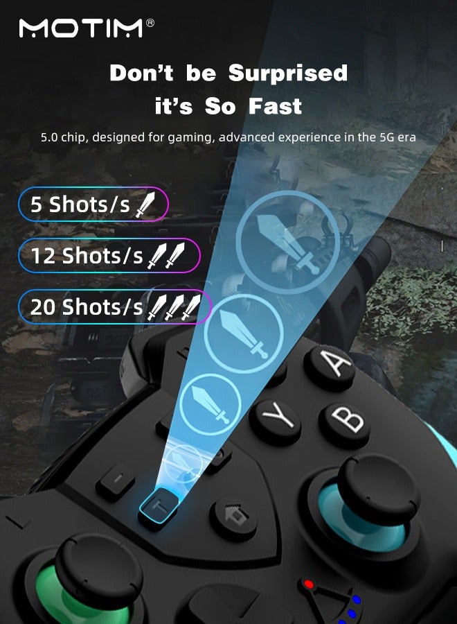 Dualshock Wireless Controller for Nintendo Switch Pro, 6-Axis Wake-up Function With Macro Programming for Switch Lite Switch, OLED Switch Remote Gamepad