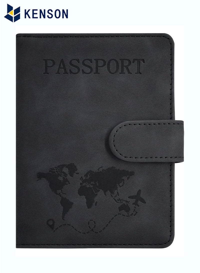 KENSON Passport Holder for Travel Essentials, Passport Wallet Cover Case for Travel Must Haves Accessories,Passport Book Holders for Women and Men Black - Image 1