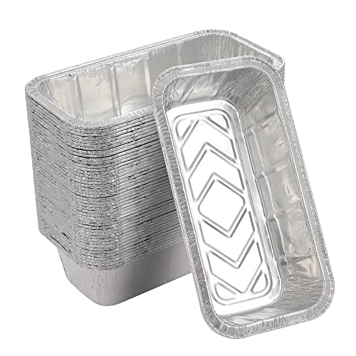 Waytiffer Loaf Pans [50 Pack] 2Lb Heavy Duty Disposable Aluminum Foil Premium Bread Tins Standard Size - 8.5" X 4.5" X 2.5" Perfect for Homemade Cakes & Breads - Image 1