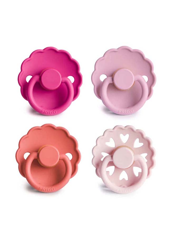 FRIGG لهاية FRIGG الدائرية من اللاتكس للأطفال 0-6 أشهر 4-pack رومانسية وردية - الحجم 1 - Image 2