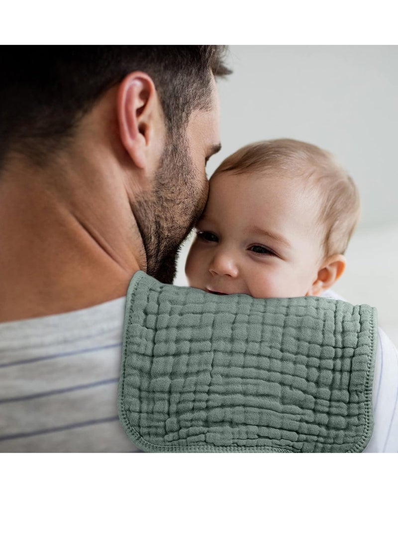 Gonice 100% Cotton Large 20''x10'' Extra Soft and Absorbent 6 Pack Baby Burping Cloth for Boys Girls (Dark Green) - Image 4