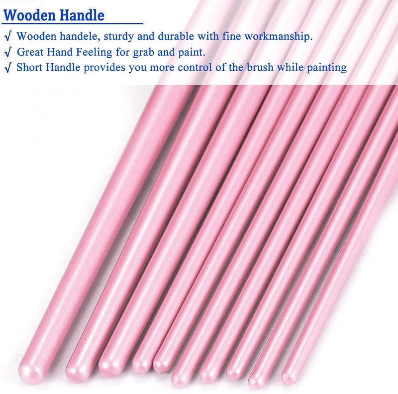 BOSOBO Paint Brush Set 2pcs 20pcs Nylon Acrylic Paint Brushes with Round Pointed Tip for Watercolor, Acrylic Oil, Facial Nail Art, Miniature Details - Image 5