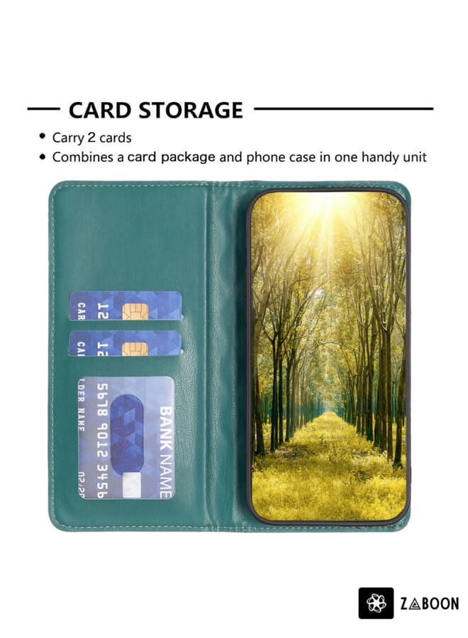 Zaboon Protective Case For Samsung Galaxy A03 166mm Diamond Lattice Magnetic Leather Flip - Image 4