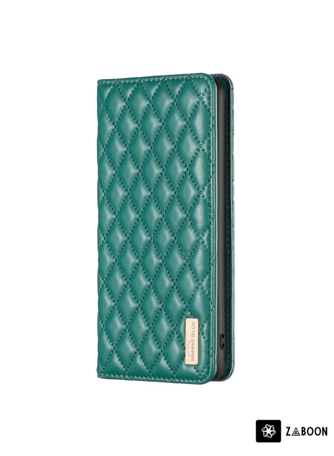 Zaboon Protective Case For Samsung Galaxy A03 166mm Diamond Lattice Magnetic Leather Flip - Image 2