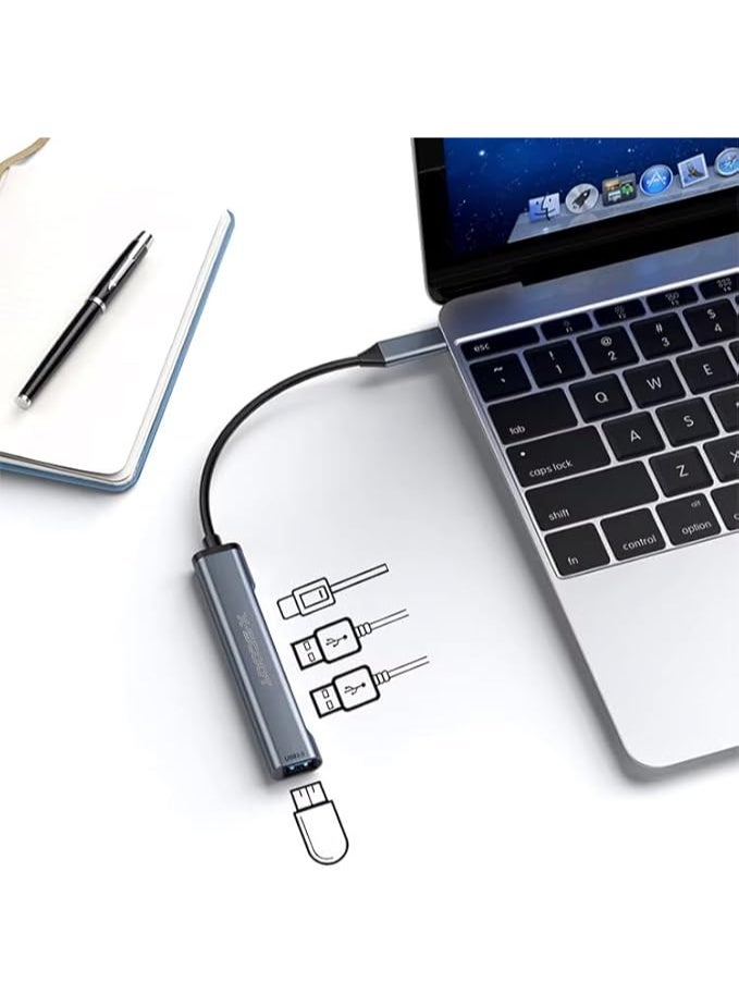 أكس-سكوت محول USB-C متعدد الوظائف 4 في 1، منافذ USB-C إلى USB 2.0 وUSB-C، نقل بيانات عالي السرعة، تصميم متين وصغير الحجم لأجهزة الكمبيوتر المحمولة والأجهزة اللوحية والهواتف الذكية - سلك 3.5 ملم - Image 2
