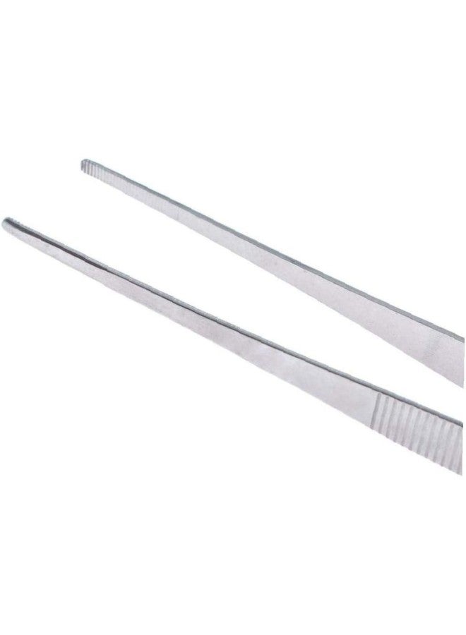 2 PCS Silver Stainless Steel Straight and Curved Nippers Tweezers Feeding Tongs for Reptile Snakes Lizards Spider  - Image 2
