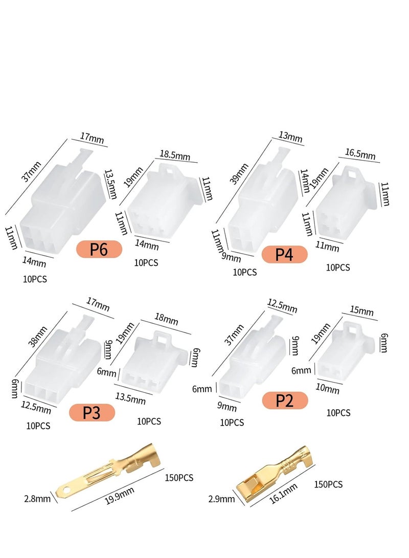 380 Pcs Terminal Wire Connectors 2.8mm 2 3 4 6 Pin Plug Kit, Automotive Housing Header Crimp Electrical Bullet for Car, Motorcycle, Boats  - Image 2