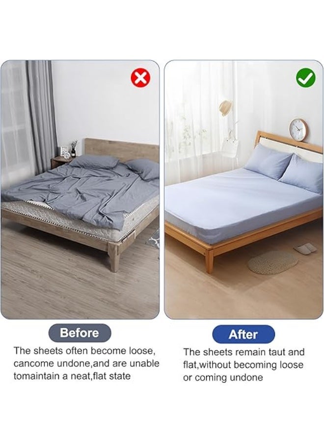 Bed Sheet Holders – Elastic Mattress Clips – 4 Pieces White Plastic – Easy Installation & Anti-Slip Design - Image 2