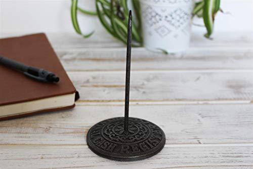 Thorness Vintage cast Iron Cash Register Receipt Spike Paperweight | Desk Receipt Holder | Restaurant Paper Holder | Check Spike | Spindle Rod Bill Holder | Note Spike for Office Home Restaurant - Image 3