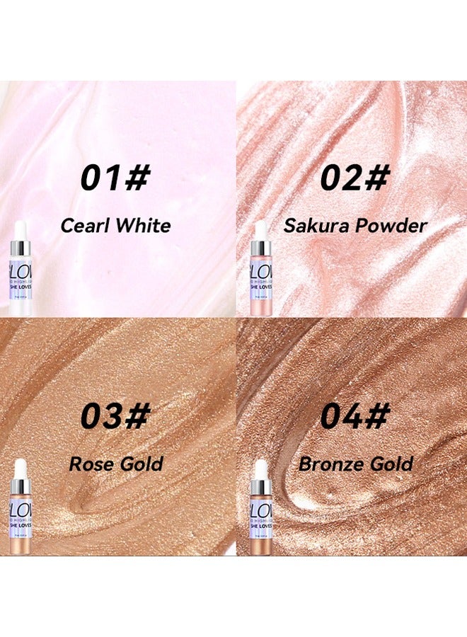 شيلافز كريستال السائل هايلايتر ماكياج الوجه هايلايتر برونزر ماكياج عصا ماكياج ، لمسة نهائية طبيعية لامعة ، خفيفة الوزن قابلة للمزج ناعم حريري كريم منور للوجه ، يمتزج تماما في كريم الأساس (02 مسحوق ساكورا) - Image 5