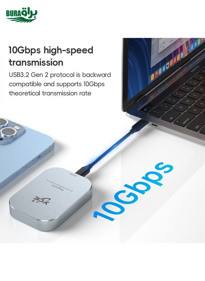 BURAQ YCE-V195B USB-C / Type-C Female to M.2 NVMe SSD Magnetic Hard Drive Enclosure(Grey)  - Image 5