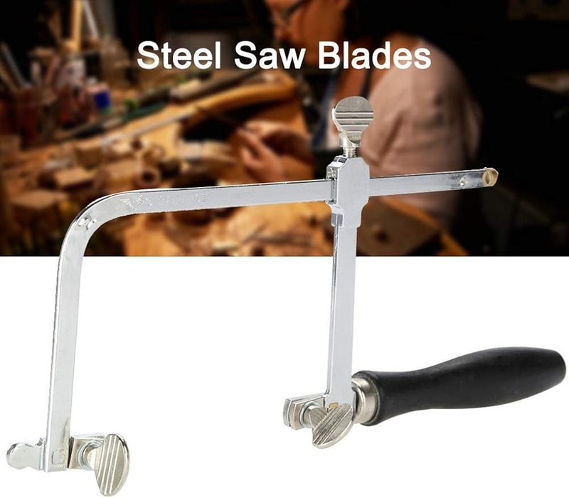 klarako Jewelers Saw, Saw Blades Hand Tool, Adjustable Sawbow U-Shape Hacksaw, DIY Hand Tools, 12Pcs Spiral Saw Blades for Jewelry Craft Sawbow Only - Image 2