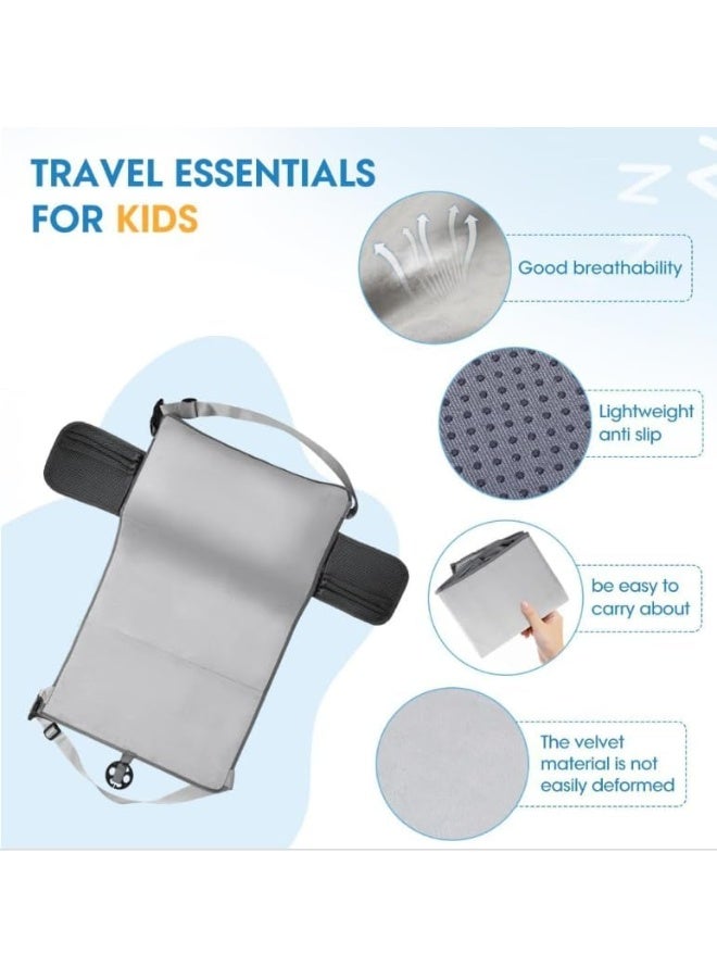 XiuWoo 2 in 1 Multifunction Portable Large Inflatable Toddler Travel Bed, Toddler Plane Bed, Inflatable Bed, Airplane Seat Extender with Pillow, Travel Bag, Fixing Belt, Two Mesh Storage - Image 2