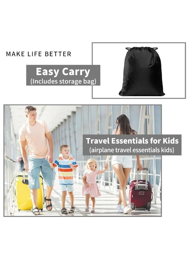 XiuWoo 2 in 1 Multifunction Portable Large Inflatable Toddler Travel Bed, Toddler Plane Bed, Inflatable Bed, Airplane Seat Extender with Pillow, Travel Bag, Fixing Belt, Two Mesh Storage - Image 5