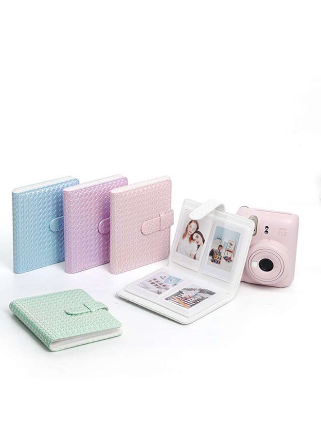 O Ozone Camera Case for Fujifilm Instax Mini 12 Instant Camera, PU Leather Glitter Woven Camera Bag with Shoulder Strap & 64 Pockets Mini Photo Album- Pink  - Image 5
