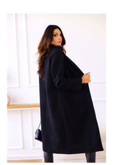 Loquat New Women's Fashion Simple Long Sleeve Lapel Button Wool Overcoat  - Image 2