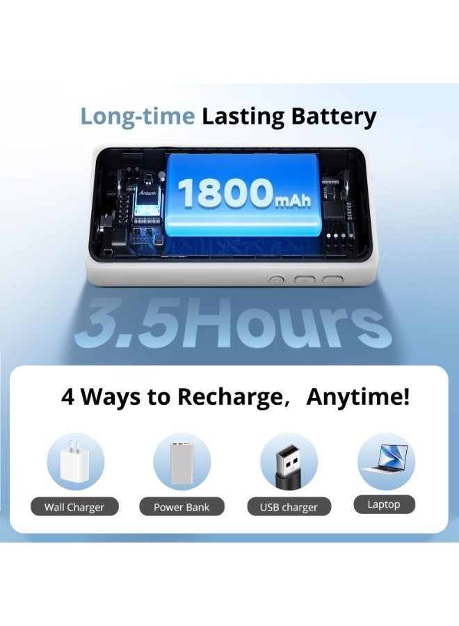 Vlog Selfie Monitor Screen,Magnetic Selfie Screen 4K 60fps Bluetooth Remote,Back Camera Monitor for Vlog Live Stream TikTok,Wireless Screen Mirroring with iPhone & Android(White) - Image 3