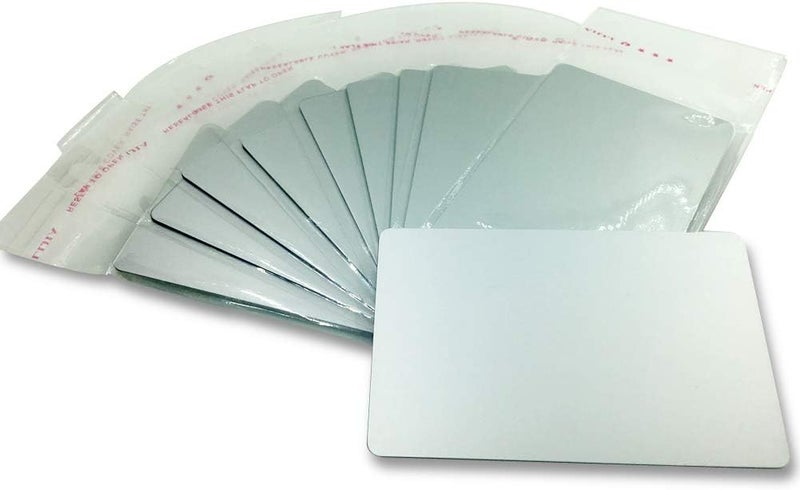 ebamaz Metal Business Cards Anodized Aluminum Plaque Plate 86X54X0.8mm (Silver,Blank,10PCS) - Image 1