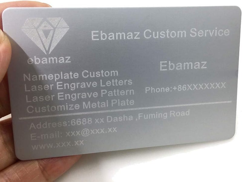 ebamaz Metal Business Cards Anodized Aluminum Plaque Plate 86X54X0.8mm (Silver,Blank,10PCS) - Image 5
