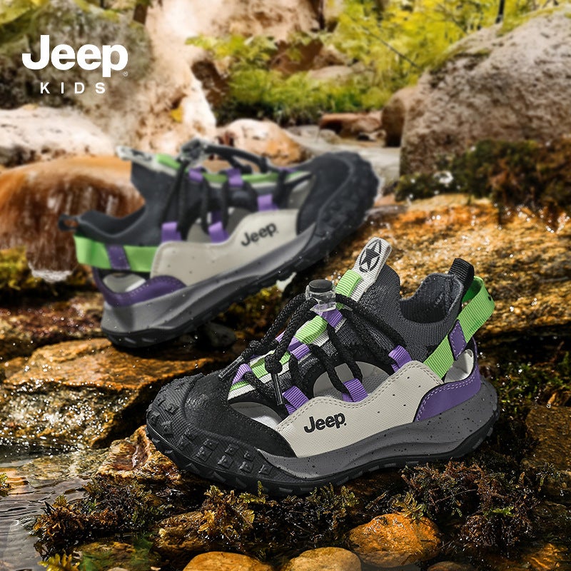 Jeep Boys Sandals Sports Baotou Tracing Shoes Boys Summer Slip-On Children'S Beach Shoes - Image 3