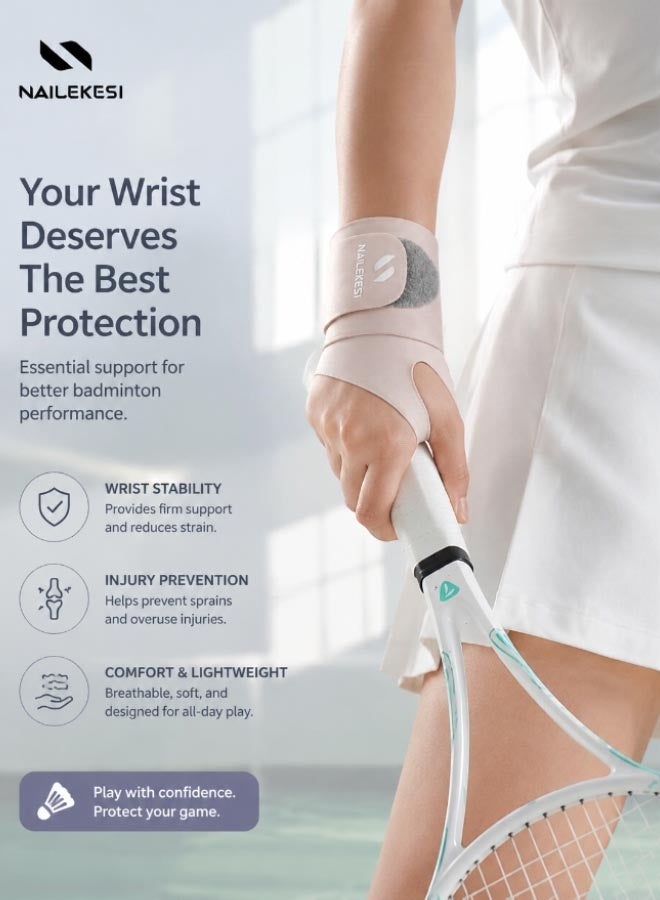 NAILEKESI Wrist Support Brace 2-Pack, Adjustable Compression Wrist Wrap with Thumb Loop, Breathable Support for Sports, Work & Pain Relief		【دعم مخصص للمعصم】يوفر واقي المعصم لدينا ضغطاً قابلاً للتعديل لتثبيت المعصم وتقليل الانزعاج أثناء العمل، التمارين الرياضية، والأنشطة اليومية.	【تصميم آمن بحلقة للإبهام】يحافظ حلقة الإبهام المدمجة في واقي المعصم لدينا على ثبات الدعامة في مكانها، مما يمنع انزلاقها ويحسن الراحة ومحاذاة المعصم.	【قابلة للتنفس ومريحة】صُنعت أربطة المعصم لدينا من نسيج خفيف الوزن وسريع الامتصاص (طارد للرطوبة)، مما يساعد على الحفاظ على برودة معصميك وجفافهما وراحتهما طوال اليوم.	【مقاس قابل للتعديل】يوفر قفل الفيلكرو (الشريط اللاصق) القوي ضغطاً مخصصاً لتحقيق دعم مثالي، مع مقاس مريح يناسب كلا المعصمين الأيمن والأيسر.	【مثالي للرياضة والتعافي】تُعد أربطة حماية المعصم لدينا مثالية لتمارين الصالة الرياضية، واللياقة البدنية، والتنس، وكرة السلة، والكتابة على لوحة المفاتيح، وألعاب الفيديو، بالإضافة إلى حالات متلازمة النفق الرسغي، والتهاب الأوتار، والتهاب المفاصل، والتعافي من الإصابات. - Image 4