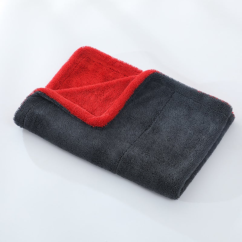 1200Gsm Small Braid Car Washing Cloth Double-Layer Two-Color Car Cleaning Towel Absorbent Thickened Cleaning Towel Fine Fiber - Image 1