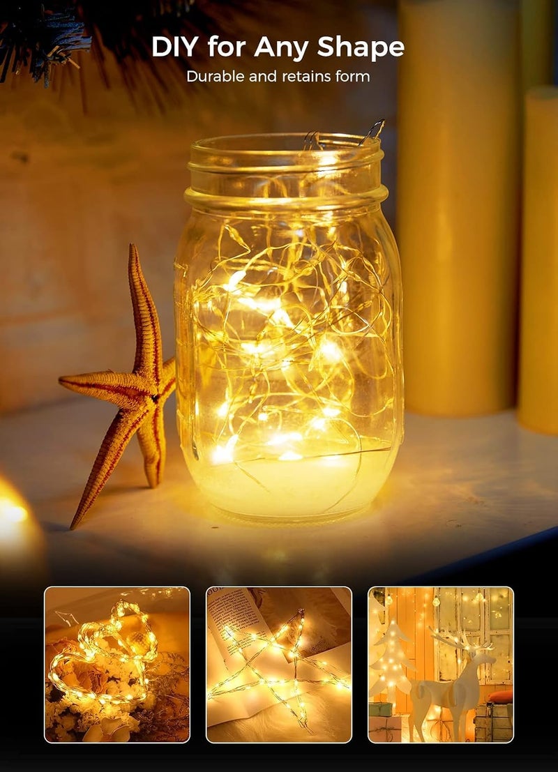 Brightown 12 Pack Led Fairy Lights Battery Operated String Lights Waterproof Silver Wire 7 Feet 20 Led Firefly Starry Moon Lights for DIY Wedding Party Bedroom - Image 4