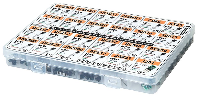 3pdt Transistor Assortment Kit, 434 pcs 24 Values, BJT, Mosfet, Germanium, Darlington, JFET, Sockets, 2n3904 2n3906 2n5551 2n5401 C945 A733 C1815 SS8050 BC547 BC558 2n5088 2n2222 2n7000 BC517 3AX31 J201 - Image 4