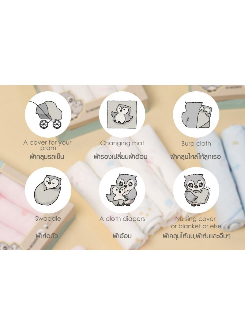 Snow Owl Bamboo Baby Bolster - Lovely Sky Pink - Image 5