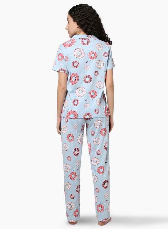Zivame All-Over Doughnut Print Pyjama Set - Image 3
