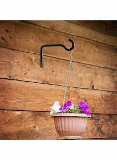 KASTWAVE Hanging Plant Hook, 6 Inch Metal Wall Hook Plant Hanger Bracket Shepherds Hook, for Hanging Bird Feeders, Wind Chimes, Flower Baskets, Lanterns, Outdoor Decoration Hooks (2 Pack, Black)  - Image 4