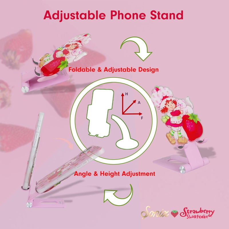 Sonix Character Phone Stand | Adjustable Cell Phone Holder, Desk Stand, Dock | Strawberry Shortcake Vintage - Image 3