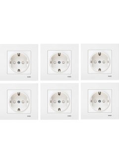 Viko Karre Grounded Child Protected Socket - White 6 Pcs 
