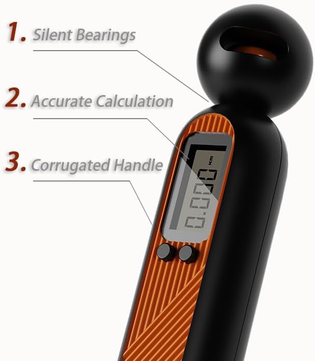 Xfopz Smart Jump Rope, Digital Weighted Handle Workout Jumping Rope with Counter, Cordless Weighted Skipping Jump Rope with Cordless Ball for Women Training Indoor and Outdoor (Orange) - Image 3