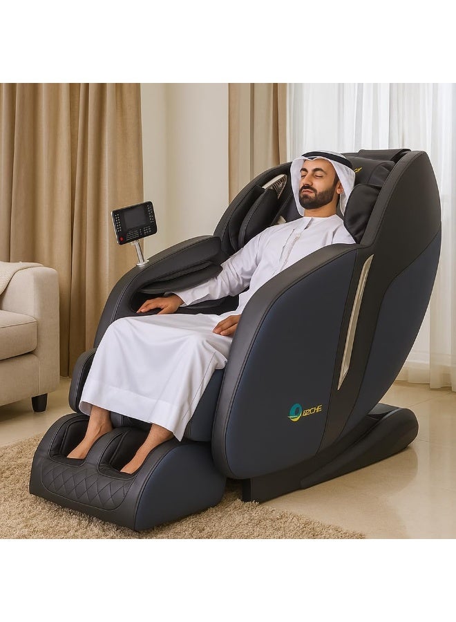 أوزون كرسي تدليك كامل للجسم OZONE 4D Zeus OZ-6 | تدليك انعدام الجاذبية | وسائد هوائية | علاج حراري | وظيفة الاستلقاء | شاشة لمس | شياتسو كامل للجسم | كبسولة فضاء (أسود) - Image 2