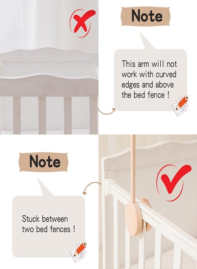 let's make Updated Wooden Mobile Arm for Crib 30 inches-Baby Mobile Hanger for Crib Nursery Mobile Holder 360° Rotatable for Hanging Mobiles Plush Dolls | Gift for Baby Shower & Nursery Decoration - Image 4