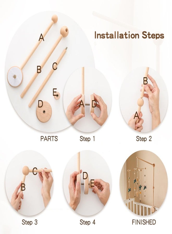 let's make Updated Wooden Mobile Arm for Crib 30 inches-Baby Mobile Hanger for Crib Nursery Mobile Holder 360° Rotatable for Hanging Mobiles Plush Dolls | Gift for Baby Shower & Nursery Decoration - Image 5