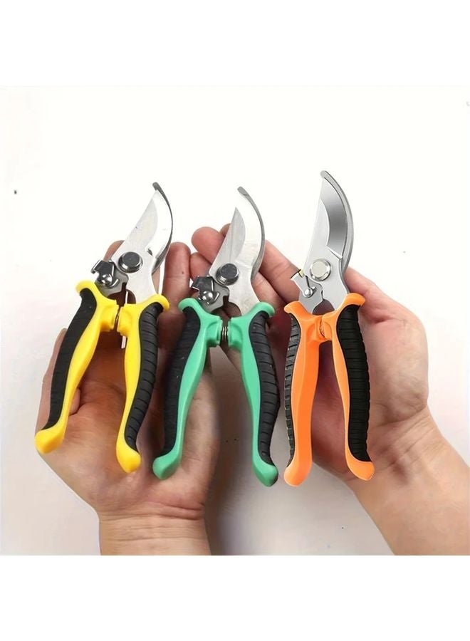 Yellow Garden Pruning Shears Heavy Duty Rust Resistant Manual Hand Clippers - Image 2