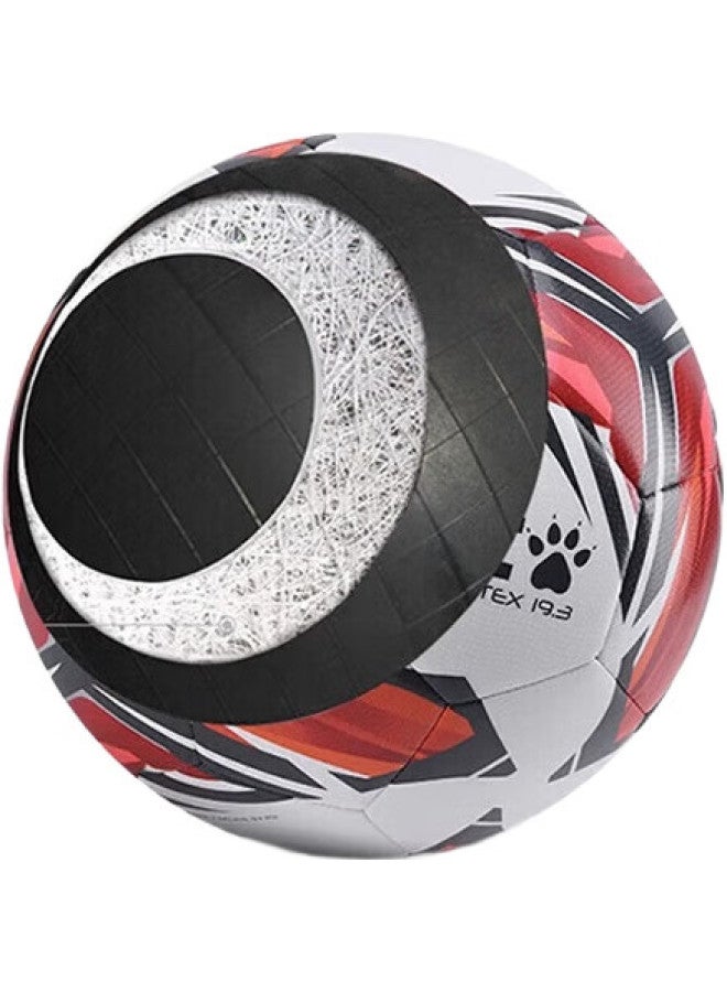 Kelme Machine-Stitched Soccer Ball, Size 4 And 5, For Adults And Children, Middle School Entrance Exam Standard, Competition Training, Youth Development, Student Use, White And Red, Size 5 - Image 3