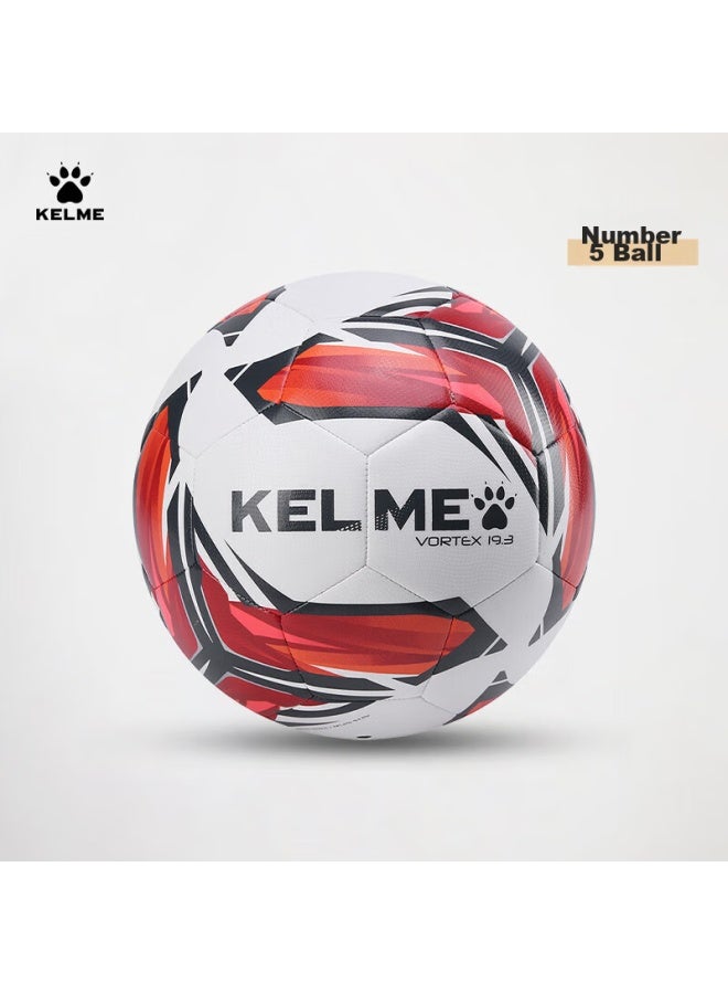 KELME كرة قدم مخيطة آليًا من كيلمي، مقاس 4 و 5، للبالغين والأطفال، معيار امتحان دخول المدرسة المتوسطة، تدريب المنافسة، تطوير الشباب، استخدام الطلاب، أبيض وأحمر، مقاس 5 - Image 1