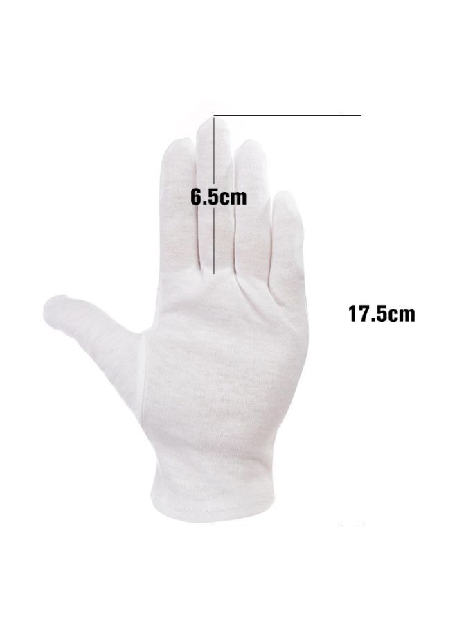 NIBEMINENT 24-Piece Cotton Ceremonial Gloves Set White M  - Image 5