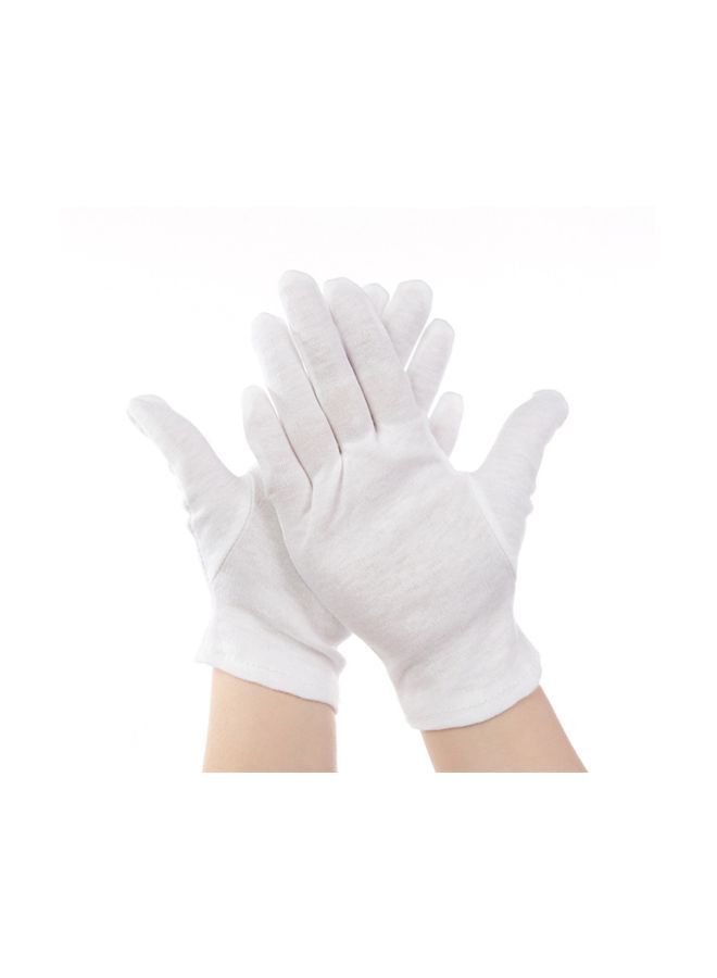 NIBEMINENT 24-Piece Cotton Ceremonial Gloves Set White M  - Image 2