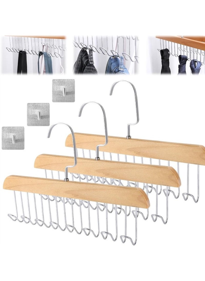 Generic - 3 Pack Smart Hook Clothes Hanger and Organizer with 8 Hooks for Organizing Scarves, Women's Underwear, and Men's Tie Puller - 8 Hook Closet Hanger and Organizer - Organize clothes and save space with this unique piece; Perfect for organizing pants, scarves, and ties smoothly and easily - Multi-Hook Clothes Organizer - 8 Stainless Steel Hooks - Space Saving and Smart Design - Perfect for Pants and Scarves - Image 1