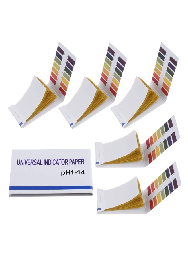 FDTY PH Test Strips 5 pack 400 Strips, Professional Universal pH.1-14 Test Paper, are ideal for teaching, students, chemistry experiments, saliva, urine, water soil and diet pH monitoring. - Image 1