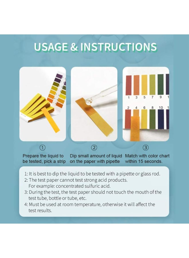 FDTY PH Test Strips 5 pack 400 Strips, Professional Universal pH.1-14 Test Paper, are ideal for teaching, students, chemistry experiments, saliva, urine, water soil and diet pH monitoring. - Image 2
