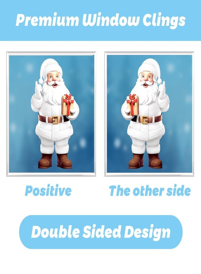 بلوس ملصقات نوافذ عيد الميلاد من بلوس للنوافذ الزجاجية، 190 قطعة من ملصقات زينة عيد الميلاد على شكل ندفة ثلج/رجل ثلج، ملصقات نوافذ داخلية، ملصقات ثلاثية الأبعاد لزينة عيد الميلاد، زينة عيد الميلاد - Image 5