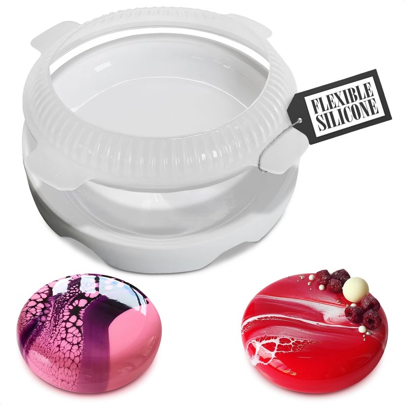 VIKROM Silicone Mousse Mold  Round Silicone Cake Mold 75 Diameter 335 Oz Capacity Easy to Use and Dishwasher Safe Lightweight and Easy to Store Suitable for Mousse Cakes Bread Brownies