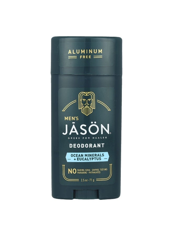 Jason Natural Jason Natural, Men's, Deodorant, Aluminum Free, Ocean Minerals + Eucalyptus, 2.5 oz (71 g)  - Image 1